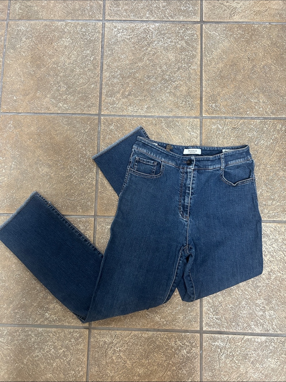 Peserico Luxury Made in Italy Dark Blue Straight Leg Women's Jeans